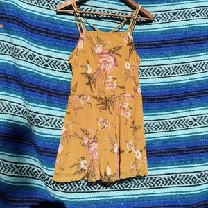 Mustard Floral Romper Jumpsuit